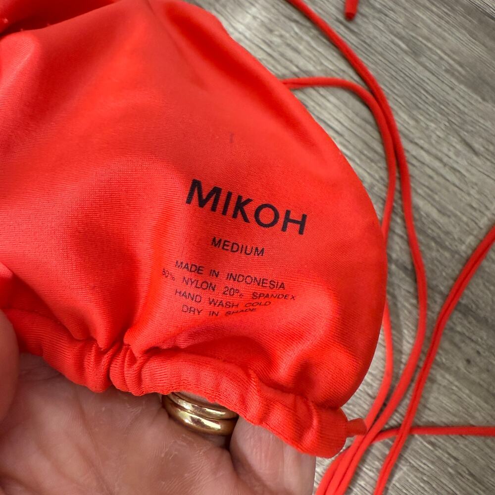 Mikoh Waipahu Triangle Multi String Red Bikini To… - image 4